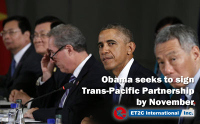 Obama seeks to sign Trans-Pacific Partnership by November