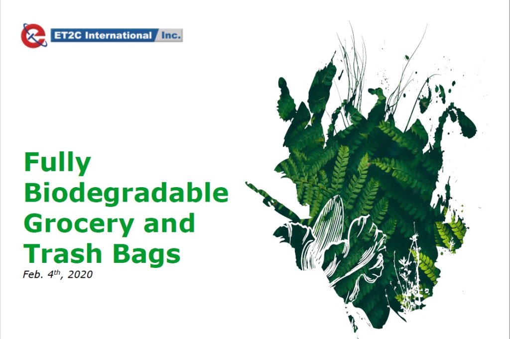 Biodegradable grocery and trash bags - ET2C International