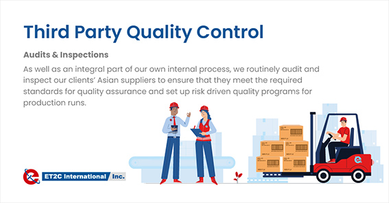 Third-party Quality Control ET2C Int. quality assurance factory audit check