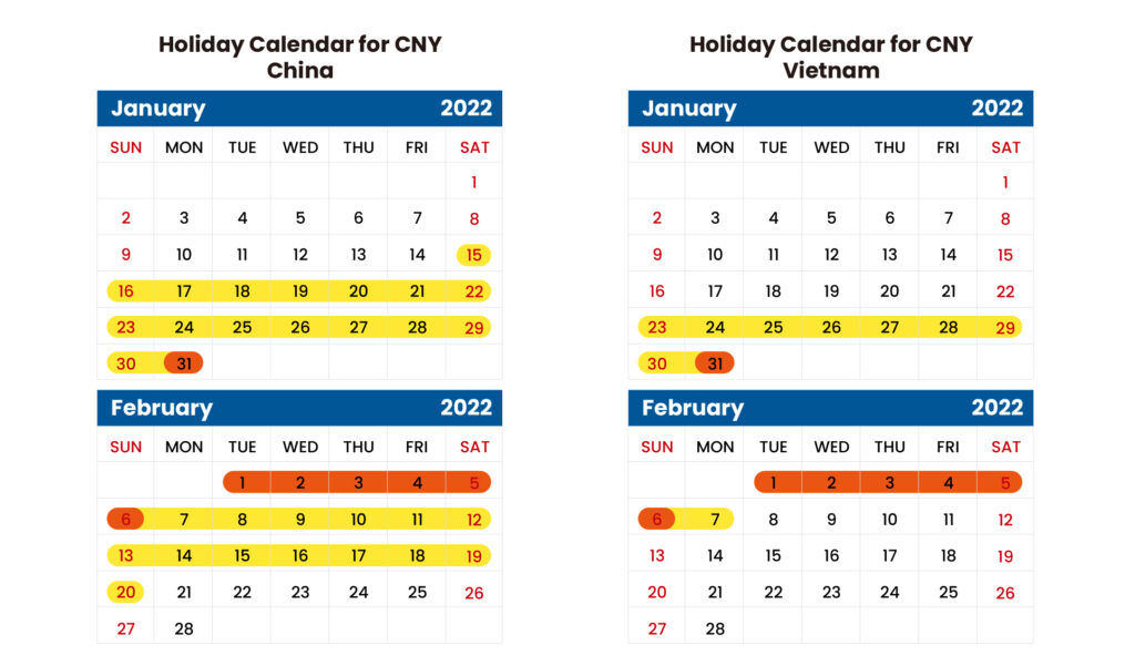 holiday calendar chinese new year factory manufacture ET2C Int. sourcing suppliers