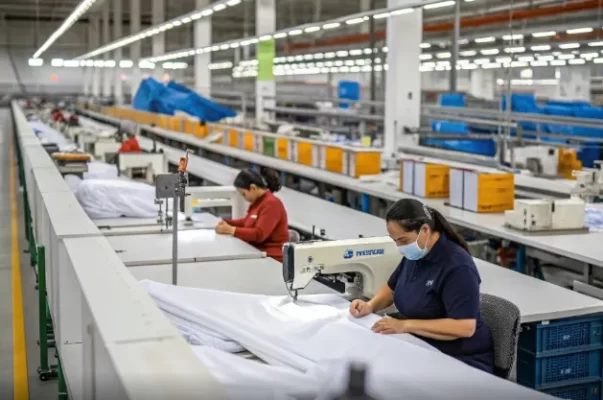 warehouse staff conducting product inspection and quality control checks before shipment