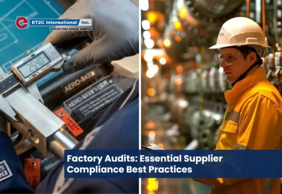 Factory audit and supplier compliance inspection in a manufacturing facility.