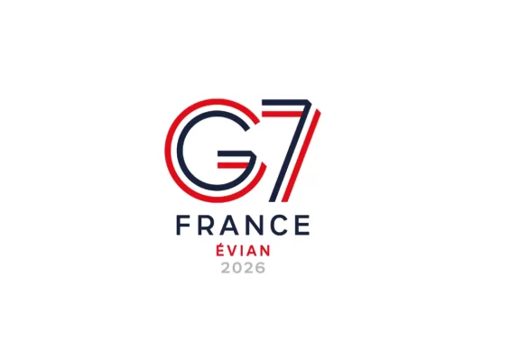 Official G7 France 2026 summit logo representing international economic and trade policy discussions.