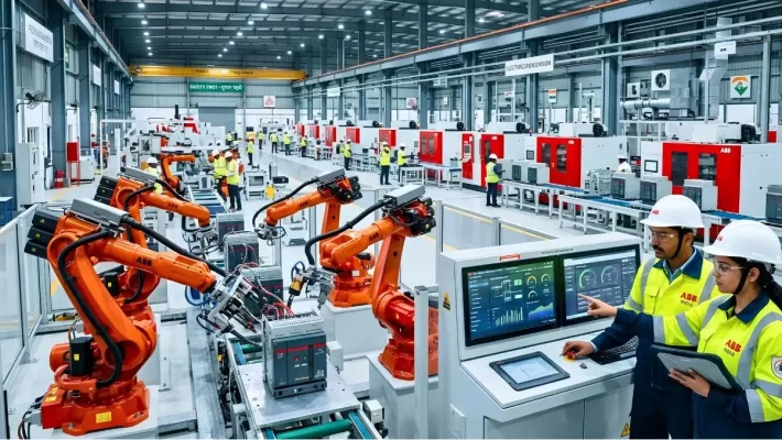 Advanced automated manufacturing facility representing Make in India investment and industrial growth.